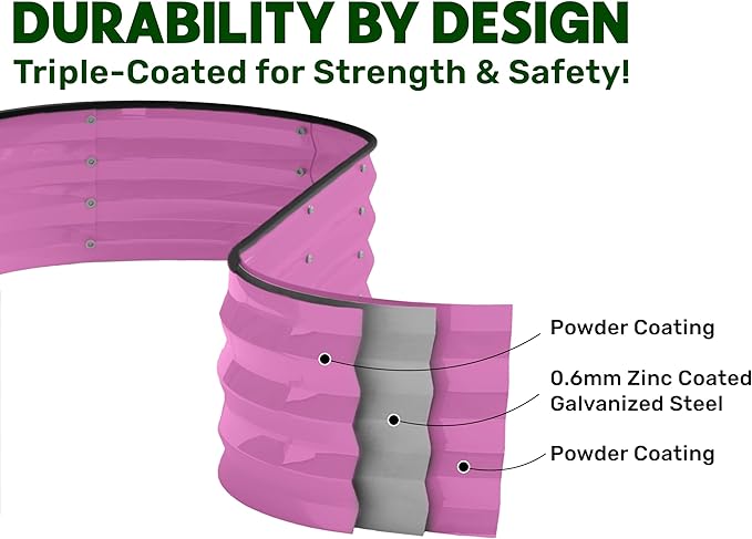 Galvanized Raised Garden Beds Outdoor // 4×2×1 ft (2-Pack) Planter Raised Beds for Gardening, Vegetables, Flowers (Pink) // Large Metal Garden Box