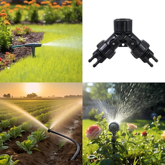 6pcs Garden Hose Adapters Kit, 2 Way Y Water Splitter Connector with 3/4'' Faucet Convert to 1/4'' Drip Irrigation Tubing Adapters, Garden Outdoor Watering Hose Connectors Set