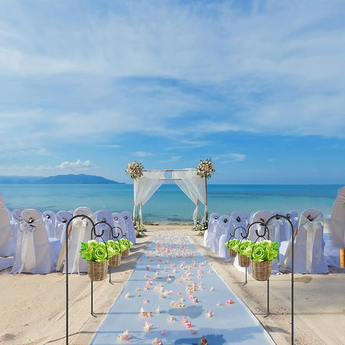 GOFORWILD Shepherd Hook 4 Pack Adjustable, 49 inches Tall, Made of Premium Metal for Garden Decor, Plant Hanger, Lantern Hook, Solar Light Hanging, 7014