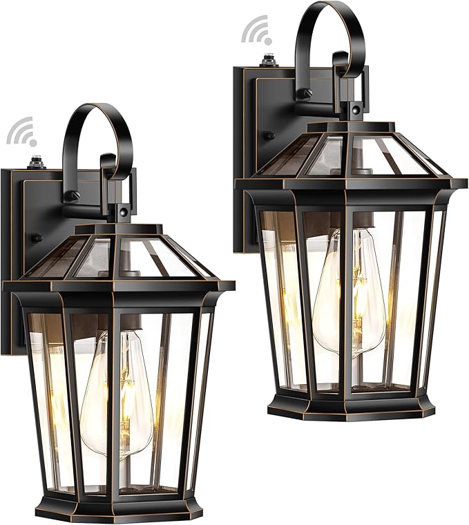 VIANIS Dusk to Dawn Exterior Light Fixture, Waterproof Outdoor Wall Sconce Porch Light for House, 100% Anti-Rust Aluminum Outside House Lights, Farmhouse Coach Lantern for Garage, Front Door 2Pcs