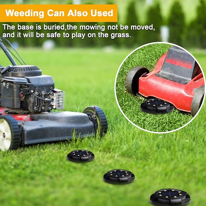 Solar Ground Lights Outdoor 8 Packs 12 LED Disk Lights Solar Powered Waterproof New In-ground Lights For Garden Deck Stair Step Lawn Patio Driveway Walkway Pathway Yard decoration(8 Pack, Warm Light)