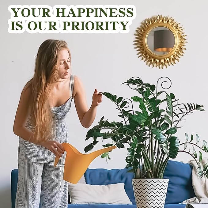 ZOUTOG Trellis for Climbing Plants Indoor 30 Inch, Houseplant Trellis for Potted Plants Metal 4Pcs for Vine Ivy Flower Support,Moon Shape,Black