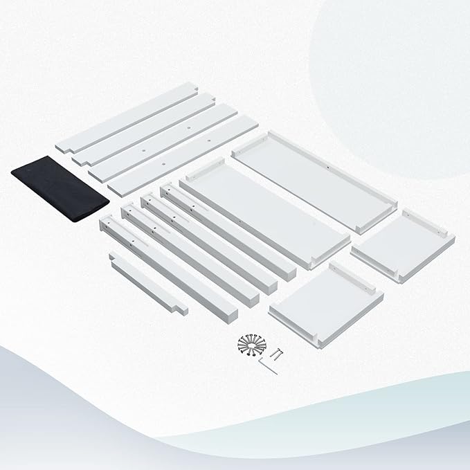 Psilvam Raised Garden Bed with Legs, Poly Lumber Raised Planter Box, Outdoor Elevated Garden Bed Suit for Backyard, Patio, Balcony 34" D x 18" W x 30" H(White)