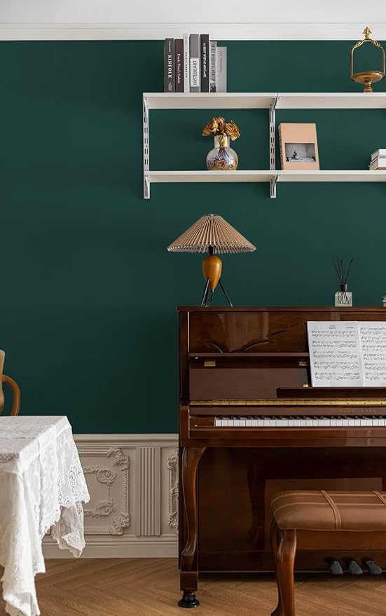 Dimoon 393''x17.7'' Green Peel and Stick Wallpaper Contact Paper Modern Self Adhesive Wall Paper Removable Renter Friendly Textured Solid Color Shelf Cabinet Vinyl Roll (393''x17.7'',Palegreen)