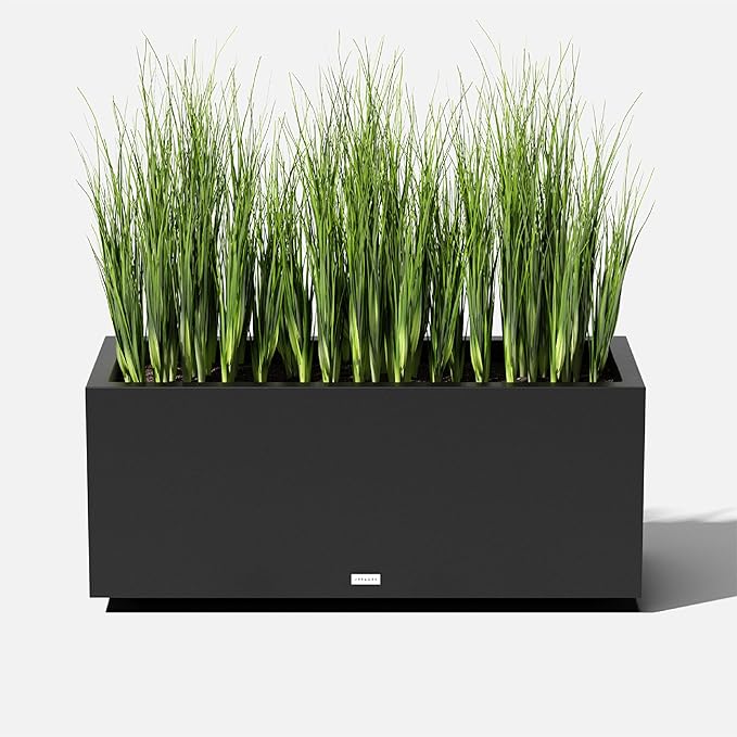 Veradek Block Series Long Box Planter - Large Rectangular Planter for Indoor or Outdoor Patio/Porch | Durable All-Weather Use with Drainage Holes | Modern Décor for Tall Plants, Flowers or Shrubs