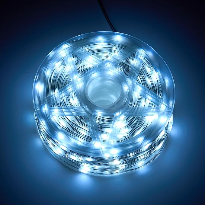 Joiedomi 1200 LED Christmas String Lights Outdoor,394FT Cool White Fairy Light with Remote 8 Modes Timer, Plug in PVC Clear Wire Lighting Decor with Reel for Indoor Dorm Classroom Bedroom Holiday