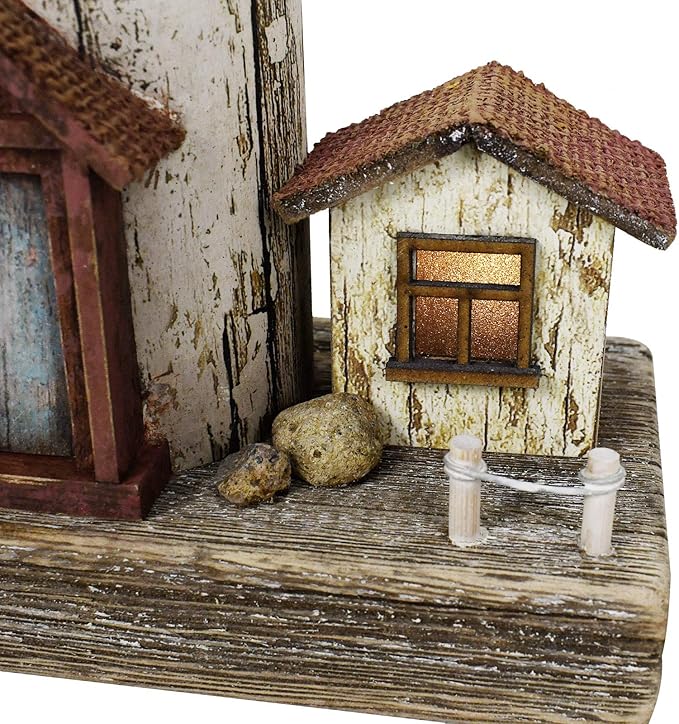 Wooden Lighthouse Decor with Light, Decorative Nautical Lighthouse Rustic Ocean Sea Beach Themed Lighthouse Decoration, Handcrafted Tabletop Nautical Themed Home Decor Bathroom Decor