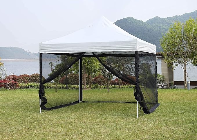 10x10 Mosquito Net with Zipper for Patio Camping Gazebo and Canopy Tent, Outdoor Gazebo Replacement Mosquito Netting Tent Screen Wall, Ultra Fine Mesh(Only Net No Frame)