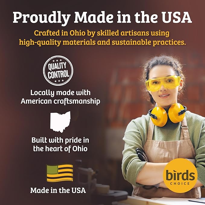 Birds Choice Ohio Stoneware Bird Bath | Pedestal Bird Bath, Stable Locking Top | Weather-Resistant Ceramic Clay, Glazed Finish | Outdoor Garden & Patio Decor | 22" H x 17" D, Midnight Blue