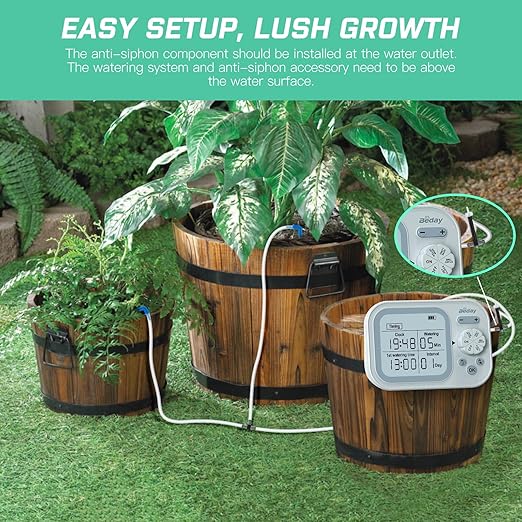 Automatic Plant Waterer Indoor Self Watering System for 15 Potted Plants, Auto Drip Irrigation Kit Programmable Water Timer with Smart Humidity Detection