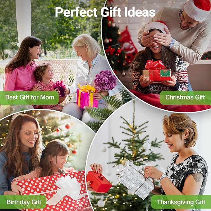 KOOPER Outdoor Solar Lights, 4 Pack Solar Garden Lights with Bigger Lily Flowers, Waterproof 7 Color Changing Solar Lights Outdoor - Bigger Solar Panel for Outdoor Patio Yard Garden Decoration