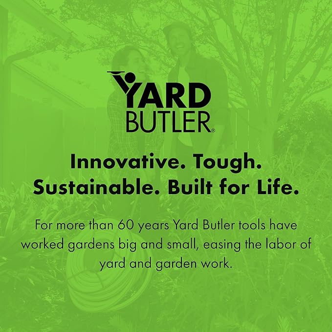 Yard Butler Compact Hose Reel Cart with Wheels Heavy Duty 100 Foot Metal Hose Reel Suitable for Gardens, Lawns and Outdoor - IHTC-1