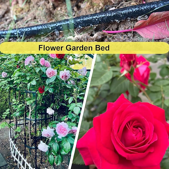 Cuckoo Soaker Hose 50ft With 1/2" Diameter-Soaker Hose Kit with Heavy Duty Rubber Hose for Irrigation-Save 70% Water-Great for Garden Flower Beds,Trees,Vegetables amd Seedings(1/2X50-2)