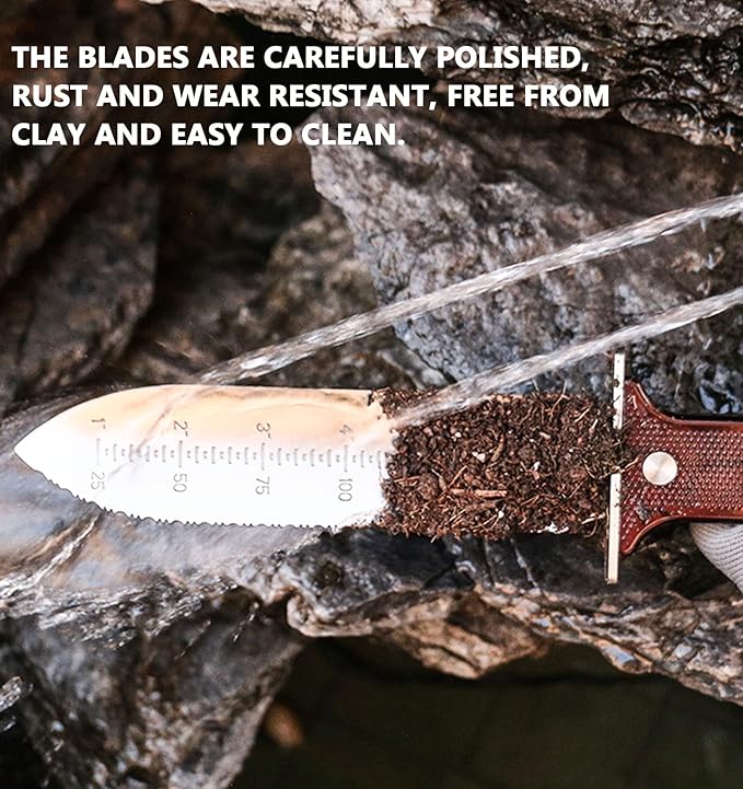 Hori Hori Garden Knife Tool - Stainless Gardening knife,With Sheath Soil Knife,Weeding Knife Yes Garden Digging, for Gardeners 2PACK