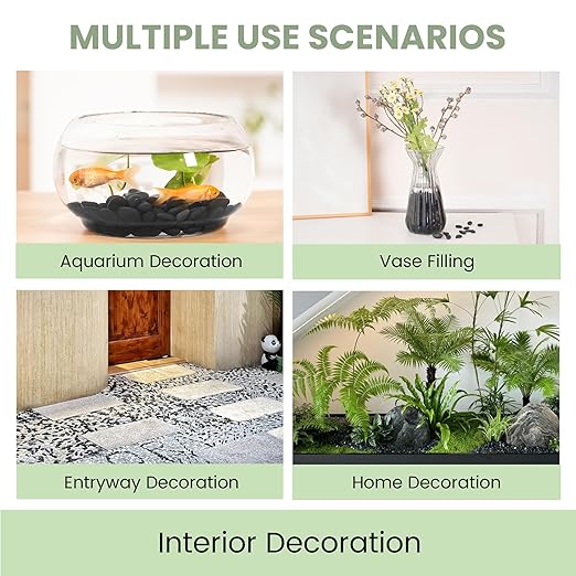 SIDONG 10 LB Black River Rocks, 0.3-0.5 Inches High Polished Pebbles for Indoor Plants, Aquarium Rocks Used in Fish Tank, Decorative Stones for Plants, Vases, Home DΓ©cor, Crafting, Garden Landscaping