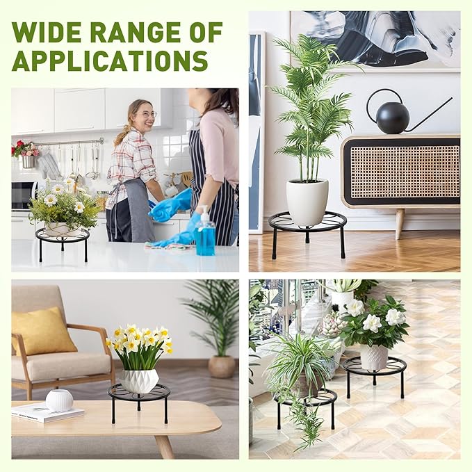 ESRICH Plant Stands, Metal Plant Stands Indoor, Plant Stand,Heavy Duty Plant Stands for Multiple Plant , Anti-Rust Iron Plant Pot Shelffor Planter, Potted Plant Holder for Garden Home ( 2 Pack 7.8in)