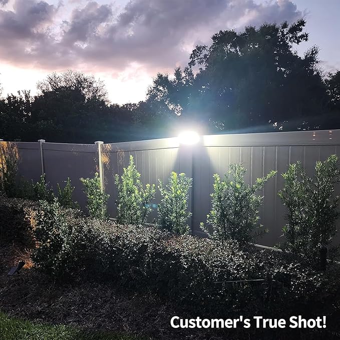 intelamp Solar Outdoor Lights,6000mAh Motion Sensor with Dual Sensors,Waterproof Solar Flood Lights 270°Wide Angle for Outside with 3 Modes