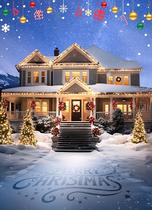 Brightown C7 Clear LED Christmas String Lights Outdoor, 25FT Connectable Christmas Lights with 26 0.6W Bulbs(1 Spare), Vintage Hanging Lights for Xmas Holiday Party Patio Roofline House Decor