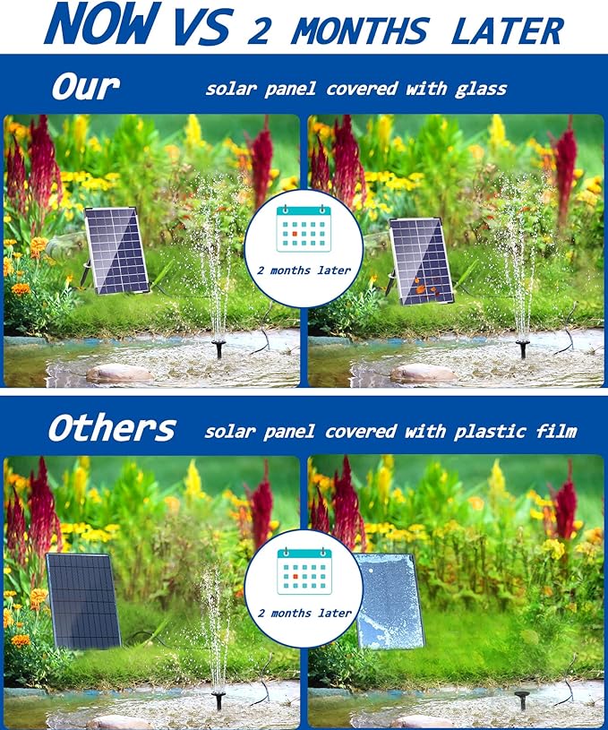Biling 7.5W Solar Water Pump Outdoor, Solar Pond Pump Solar Fountain with DIY 5ft Tubing for Samll Ponds, Garden Pool and Bird Bath