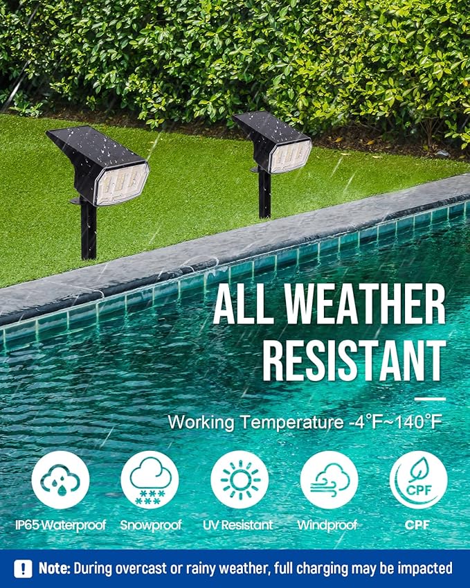 Solar spotlights Outdoor 63 LED 3 Lighting Modes, IP65 Waterproof Lighten Yard Garden House Garage Pathway for Christmas Decorations-10 Pack