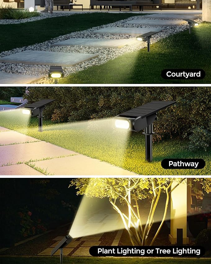 Solar Spot Lights Outdoor Waterproof IP67, RGB Landscape Lighting with Remote & Timer, Color Changing Solar Uplights Outdoor for Trees, Garden, Yard, and Pathway (4 Pack)