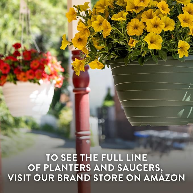 The HC Companies Wrapt Hanging Planters - Lightweight Plant Pot Hanger for Hanging Plants, Vegetables & Herbs - Outdoor & Indoor Hanging Basket for Plants (13" Black, Pack of 2)