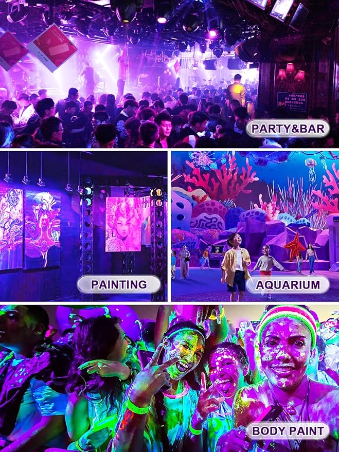 Outdoor Black Light Halloween Spotlight, 12W Purple Spotlights LED Blacklight, Waterproof Spot Landscape Lights with US Plug for Glow Party, Poster, Bar, Yard, Garden Gyms Decor (2Pack)