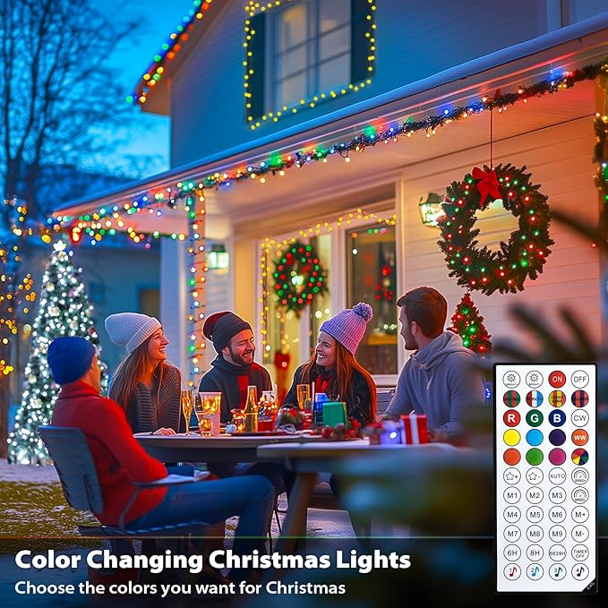 JMEXSUSS Smart Color Changing Christmas Lights, 173ft 500 LED RGB Christmas String Lights with Remote & APP, Waterproof Christmas Tree Lights for Indoor Outdoor Xmas Tree Party House Decoration