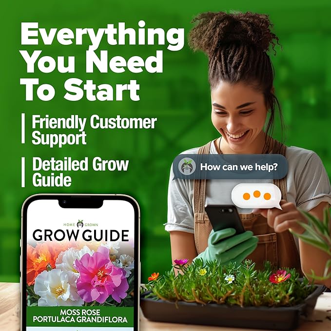 HOME GROWN 23,500+ Moss Rose Seeds (Bulk Pack) Annual Flower for Ground Cover - Heirloom π‘π’π‘-ππ π’ Portulaca Seeds for Planting Outdoors - Great for Low-Maintenance Gardens (Portulaca grandiflora)