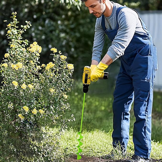 Auger Drill Bit for Planting - 3 x 24 inch Plant Auger for Cordless Drill - Bulb Planter Tool for Bulbs Planting&Holes Digging - 3/8" Hex Drive Drill