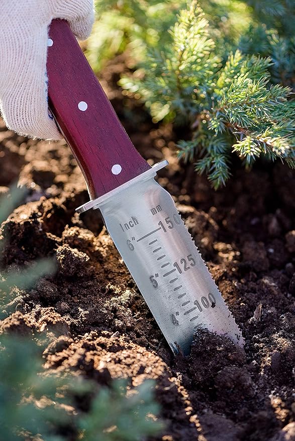 Hori Hori Knife - Landscaping, Digging, Weeding, Cutting, Planting Gardening Tool With Leather Sheath, Stainless Steel Blade and Sharpening Stone