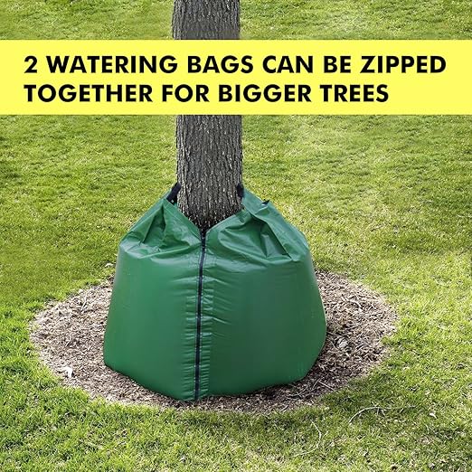 Tree Watering Bag 20 Gallon Watering Bag for Trees with Heavy Duty Zipper Premium PVC Tree Bags Slow Release Drippers Bag for Trees (4 Pack 5-8 Hours Releasing Time)