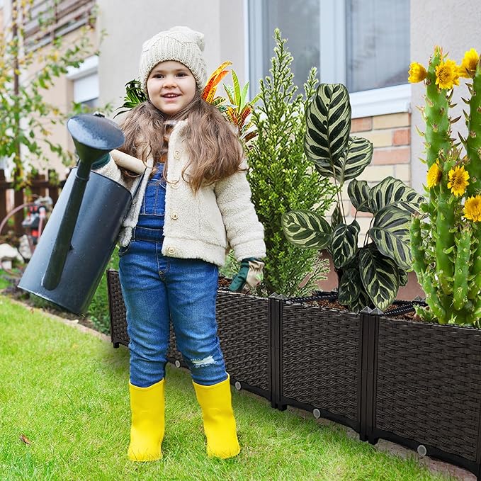 Large Planters for Outdoor Plants pots Elevated Garden Boxes Raised Garden Bed Garden Patio Balcony Deck to Planting Flowers Vegetables Tomato and Herbs