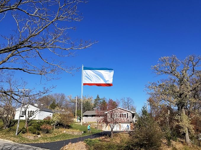 Ukraine Crimea Extra Large Flag 8x12FT Giant Ukrainian Crimean Polyester Banner With 3 Grommets Fade Resistant Vivid Color For Patriotic Festival Events Party Decoration(Crimea UKR, 8x12FT)