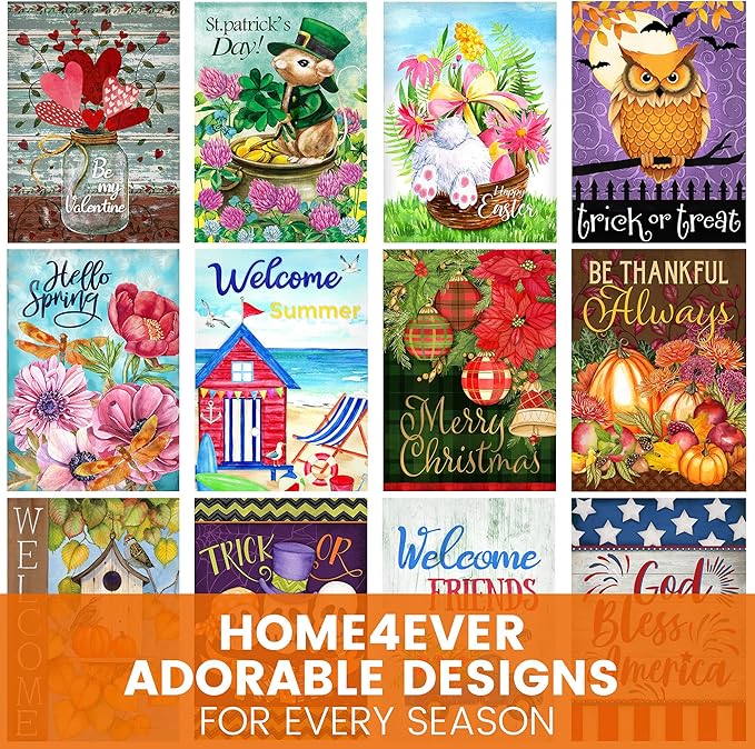 Spring Garden Flags 12.5x18 Double Sided - Floral Welcome Bouquet Flag Printed in Premium Polyester - Seasonal House Welcome Banner for Outdoor, Yard, Lawn, Deck, Patio - Suits Most Holder