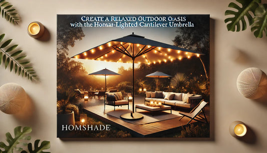 Create a Relaxed Outdoor Oasis with the HOMSHADE Solar-Lighted Cantilever Umbrella