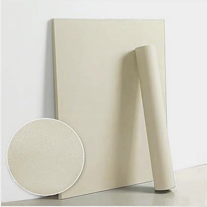 Dimoon 236''x15.7'' Beige Skin Peel and Stick Wallpaper Contact Paper Modern Self Adhesive Wall Paper Removable Renter Friendly Textured Solid Shelf Cabinet Vinyl Roll (236''x15.7'',Beige Skin)