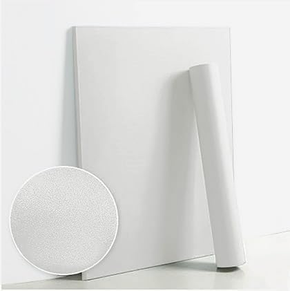 Dimoon 236''x23.6'' White Skin Peel and Stick Wallpaper Contact Paper Modern Self Adhesive Wall Paper Removable Renter Friendly Textured Solid Color Cabinet Vinyl Roll (236''x23.6'',White Skin)