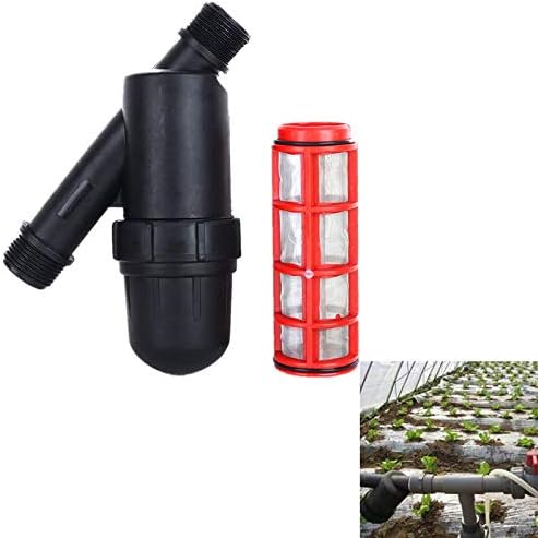 Estink Irrigation Filter, 3/4in Screen Irrigation Filter Y Water Filter Strainer Stainless Steel Screen Inline Filter Mesh Conditioning Strainer 120 PSI for Garden Greenhouse Agricultural