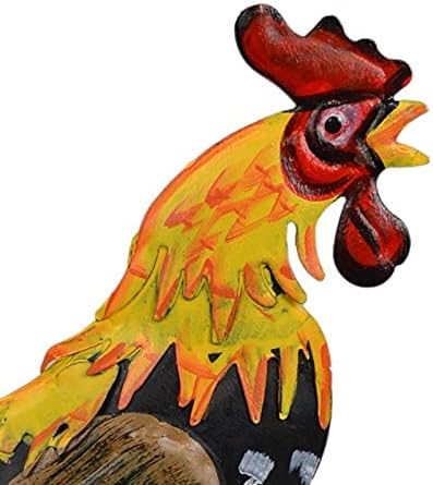 Westcharm 48 in. Crowing Metal Rooster Weathervane | Wind Wheel Decorative Garden Stake with Rooster Ornament | Chicken Garden Weather Vane