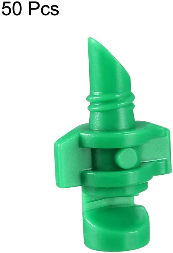 uxcell Micro Sprayer Fan Jet, 180 Degree Refraction Atomized Dripper Hydroponic Garden Irrigation, 50 Pcs (Green)
