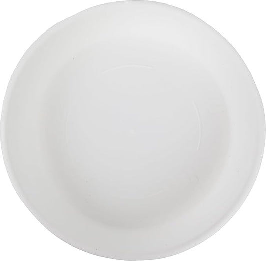 The HC Companies Flower Pot Saucers - Plastic Plant Saucer for Outdoors & Indoors - Traditional Design Plant Pot Trays for Water Drainage - Durable & Stylish Round Plant Tray (10-inch White)