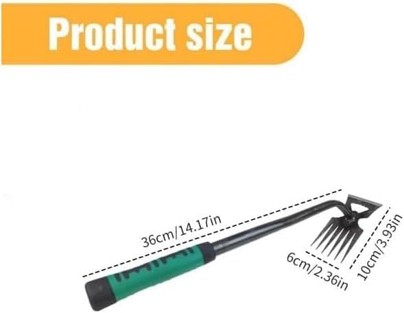2Pcs Weed Puller Tool, Weeding Artifact Uprooting Steel Hand Weeder Tool for Garden Yard Farm - Durable Manganese, Manual Multifunctional Weeding Artifact Kit - 6 Teeth, Dual Purpose Puller