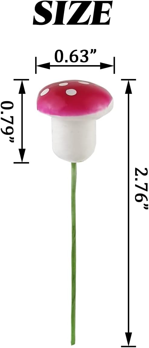 NSBELL 240PCS Fairy Garden Mushroom Mini Tiny Foam Mushroom Miniature Colorful Mushroom Artificial Fairy Garden Ornament for Flower Pot Micro Landscape Decoration