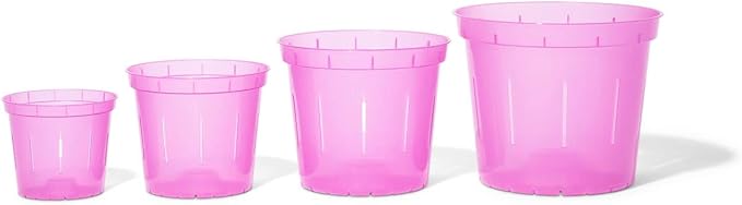 rePotme Orchid Pot - 8 inch Slotted Orchid Pots with Holes - 3 Pack (Rose Quartz)