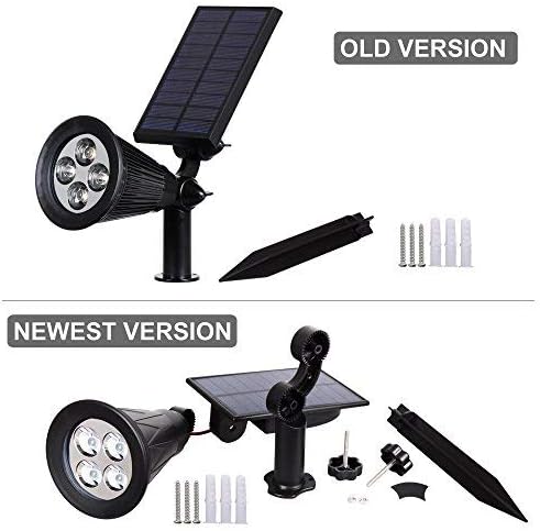 T-SUNUS Green Solar Lights Outdoor 2 Pack, IP65 Waterproof Solar Spotlight, Auto-on/Off Security Wall Light Landscape for St. Patrick's Day Halloween Christmas Tree Patio Yard Garden Driveway Pool