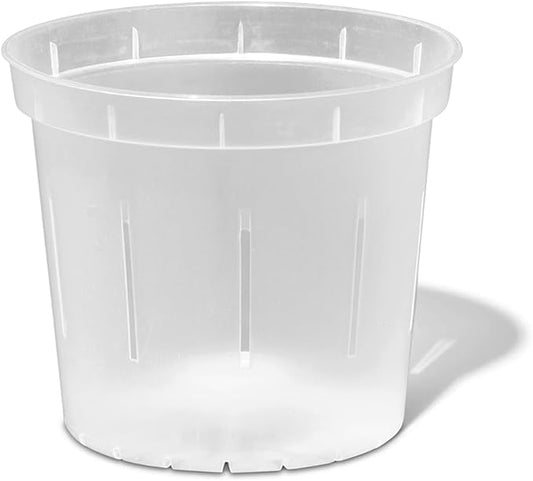 rePotme 4 inch Orchid Pot 3 Pack - Slotted Orchid Pots with Holes for Repotting (Crystal Clear)