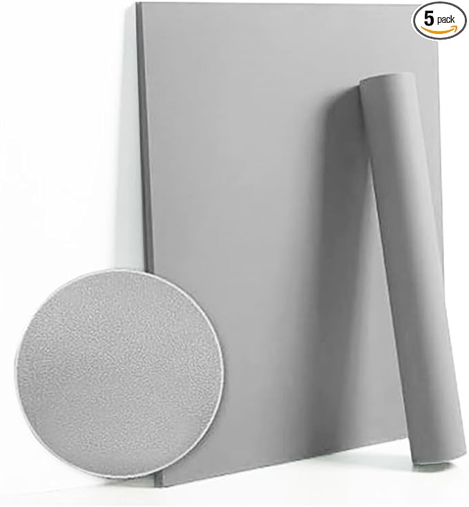 Dimoon 118''x17.7'' Grey Peel and Stick Wallpaper Contact Paper Modern Self Adhesive Wall Paper Removable Renter Friendly Textured Solid Color Shelf Cabinet Vinyl Roll (118''x17.7'',Grey)