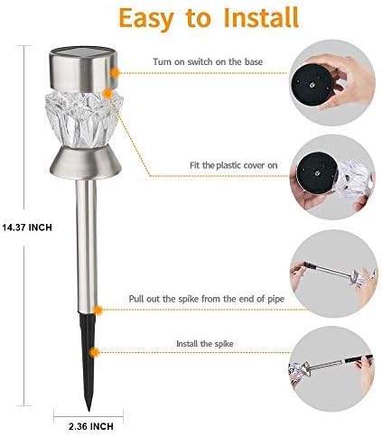 Solar Pathway Lights Outdoor, 6 Pack Solar Garden Lights, Color Changing LED Landscape Stake Outdoor Solar Lights for Walkway, Pathway