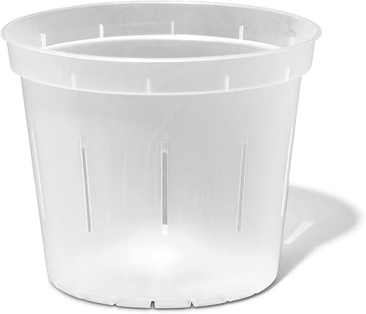 rePotme 5 inch Orchid Pot 3 Pack - Slotted Orchid Pots with Holes for Repotting (Crystal Clear)